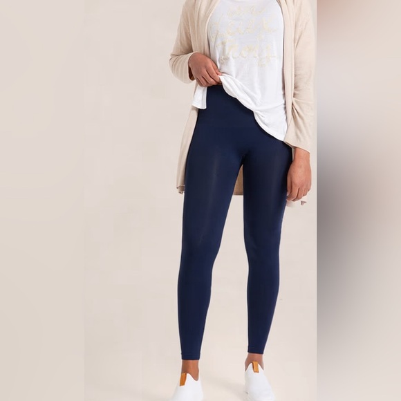 Shapermint Essentials Mid-Waist Shaping Leggings Navy Blue Size Small - Picture 1 of 8